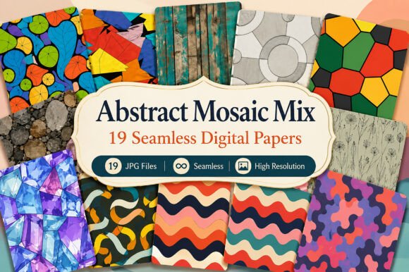 Download Abstract Mosaic Mix Digital Papers - Mosaic Collection