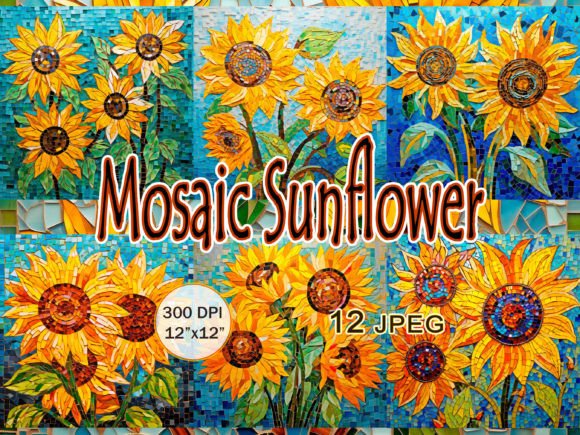Download Mosaic Sunflower JPEG Clipart - Mosaic Collection