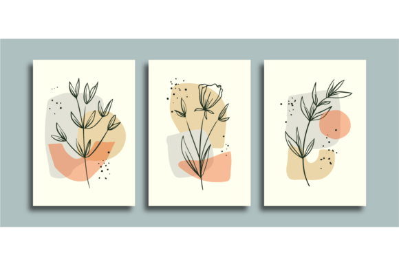 Download Wall Art Poster Background Line Art Leaf - Premium Resources