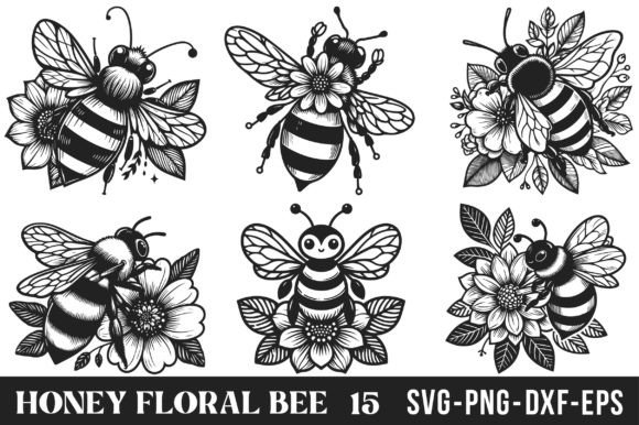 Download Honey Floral Bee SVG Bundle - Premium Resources