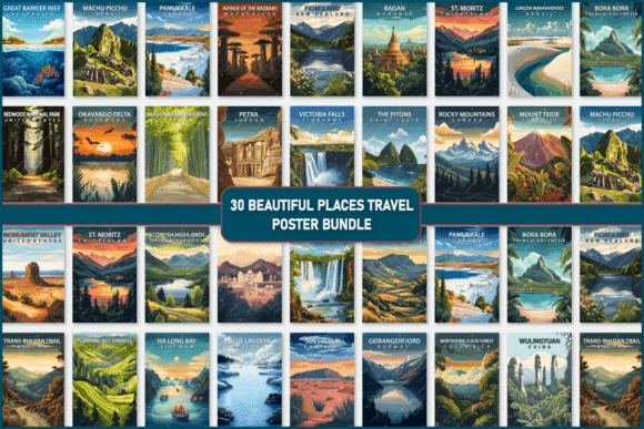 Download Beautiful Places Travel Poster Bundle - Premium Resources